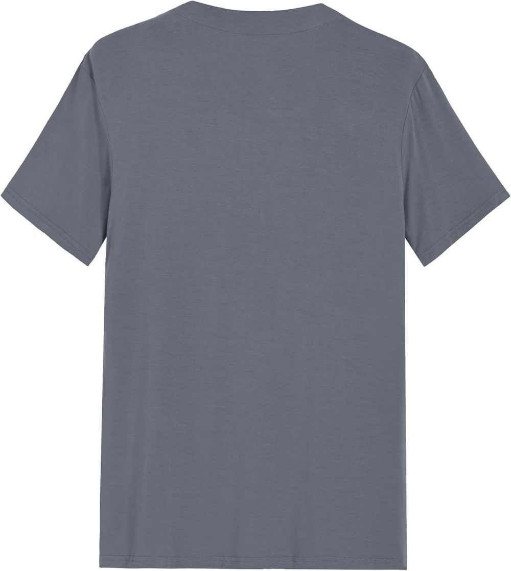 Men's Viscose Pajama Top Button Up Sleep Shirt - Image 2