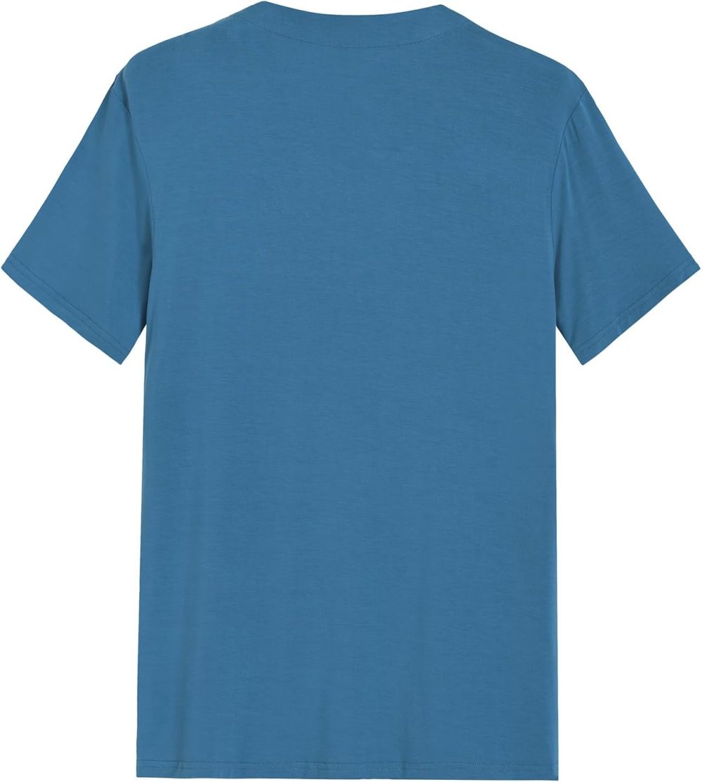 Men's Viscose Pajama Top Button Up Sleep Shirt - Image 2