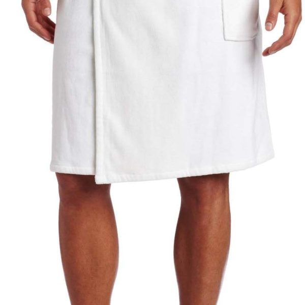 Terry Cotton  Wrap Towel for Men, XXL Size, White Color