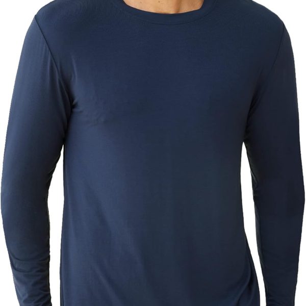 Men's Viscose Pajama Top Long Sleeves Sleep T-Shirt